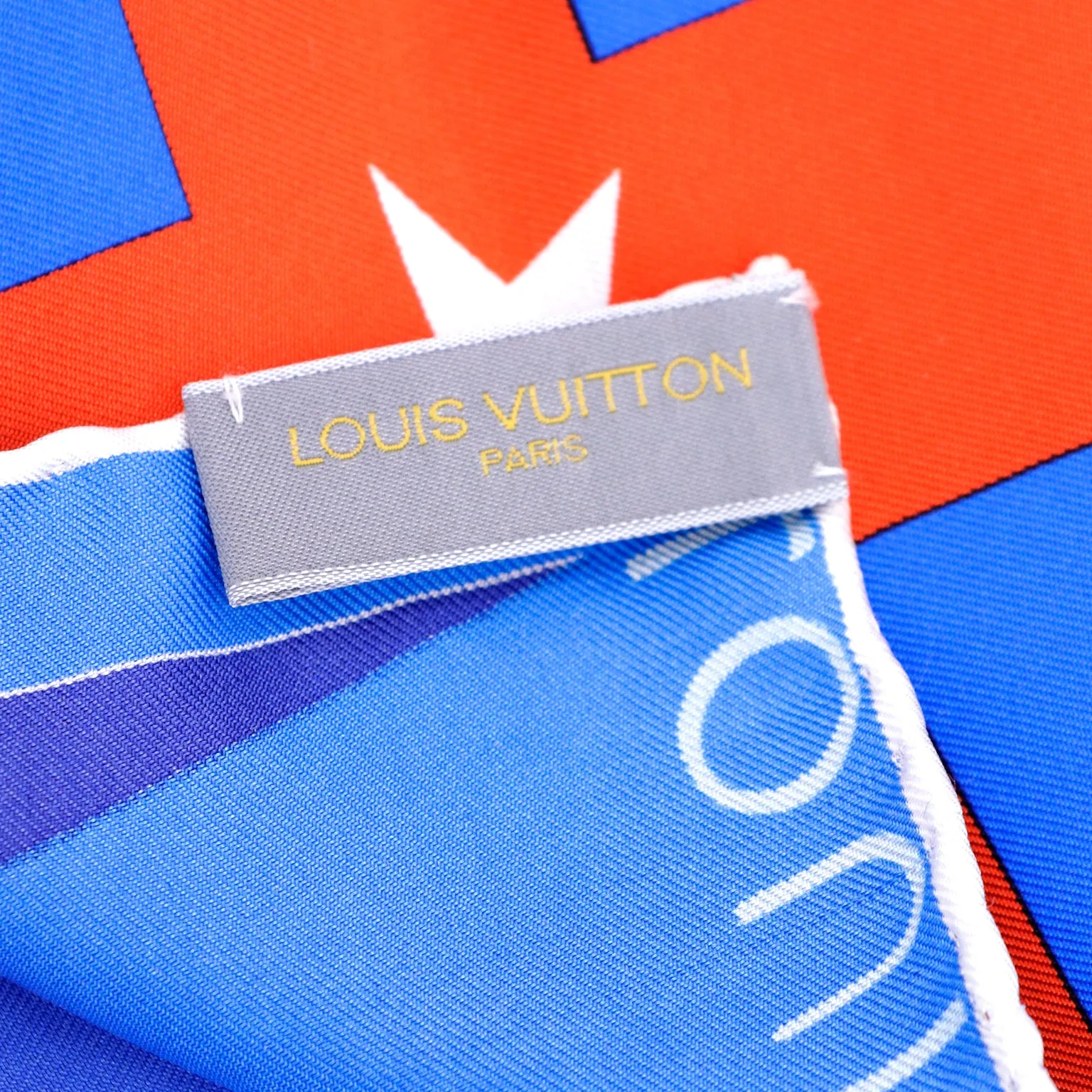 2000 Louis Vuitton Cup Silk Sailing Flag Scarf Red Blue Yellow Print