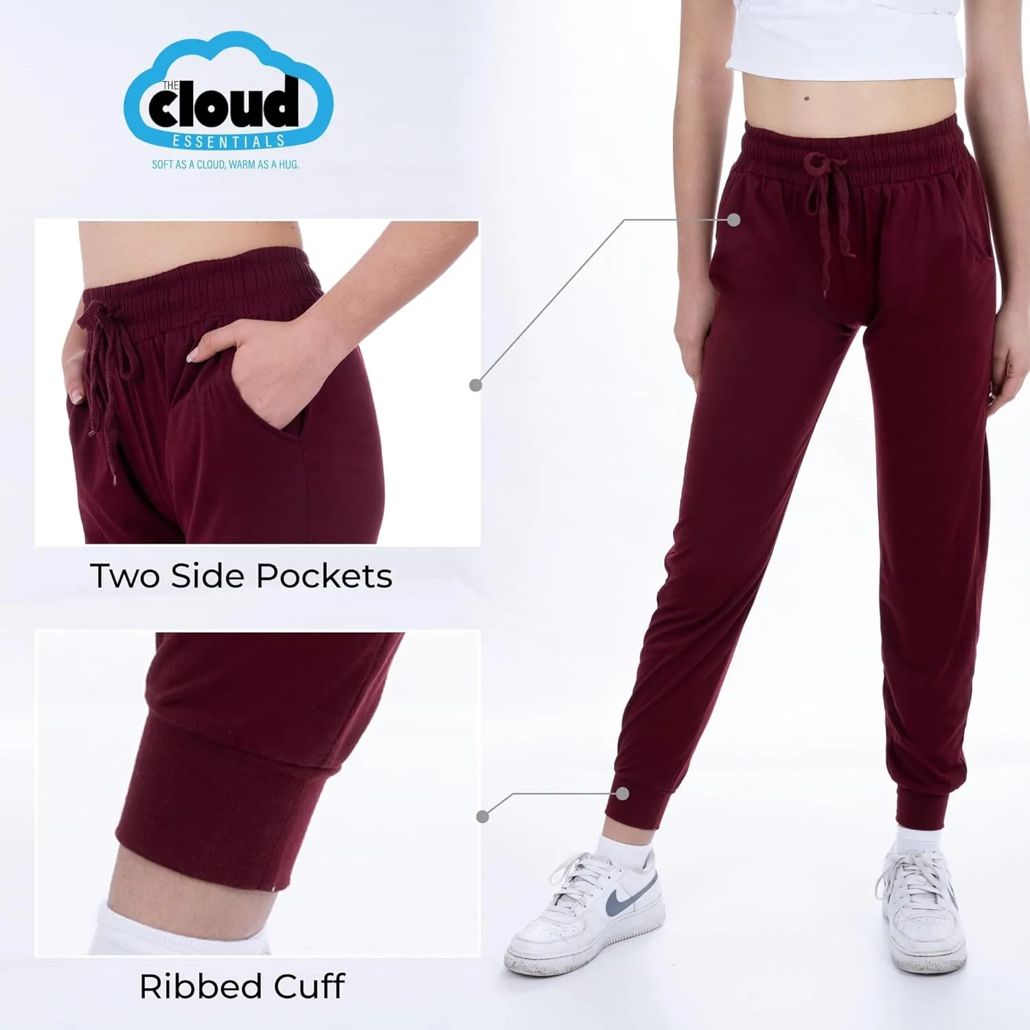 3 Pack: Women's Ultra-Soft Lounge Joggers Sweatpants Athletic Yoga Pants with Pockets