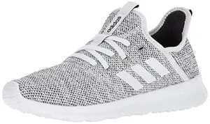 adidas Women's Cloudfoam Pure Running Shoe, white/white/black, 8 Medium US