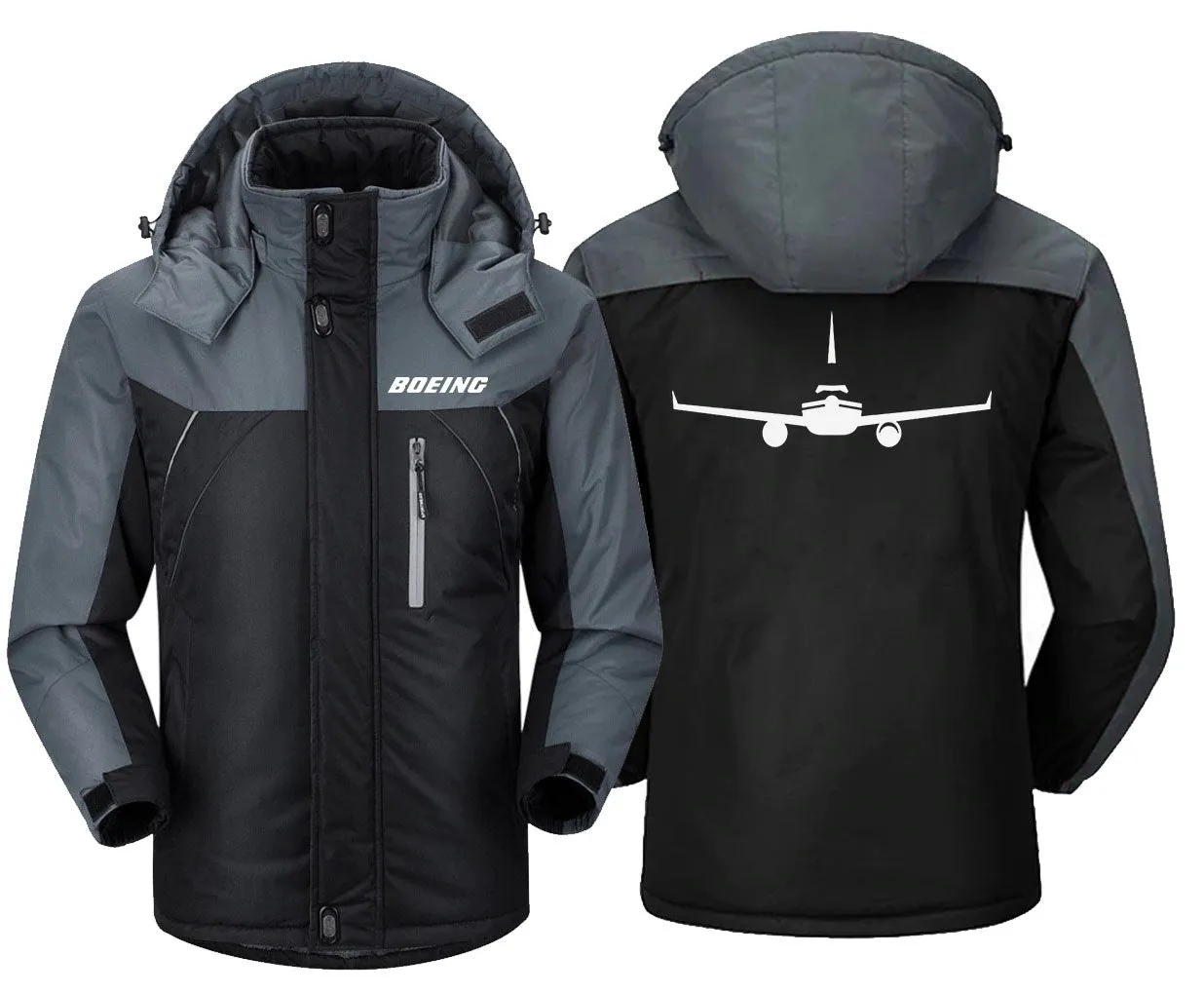 AIRPLANE WINTER JACKET – WATER-RESISTANT, HEAVY SNOW READY, UNIQUE DESIGN, SLIM FIT, MULTIPLE POCKETS