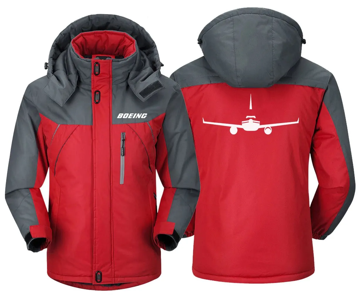 AIRPLANE WINTER JACKET – WATER-RESISTANT, HEAVY SNOW READY, UNIQUE DESIGN, SLIM FIT, MULTIPLE POCKETS
