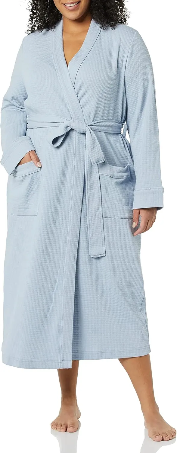 Amazon Essentials Women's Lightweight Waffle Full-Length Robe (Available in Plus Size)