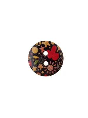 Beautiful Multicolour Print Wooden Buttons