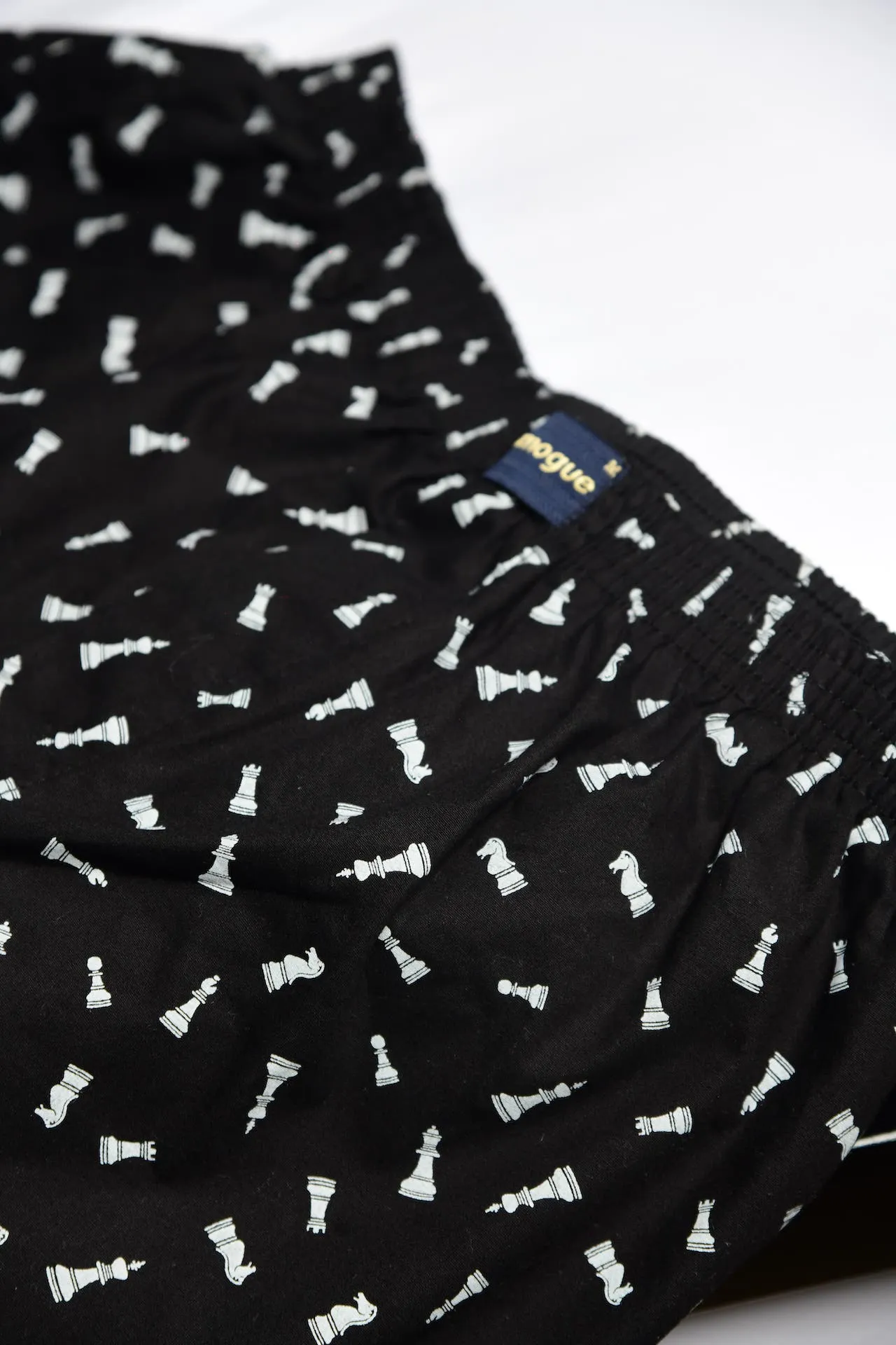 Black Chess Printed Single Cotton Boxers Combo