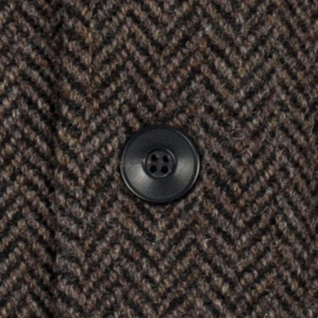 Brown herringbone A1-style wool & alpaca cardigan
