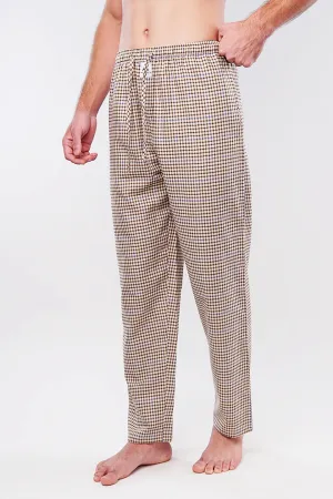 Check Woven Pajamas - Light Brown