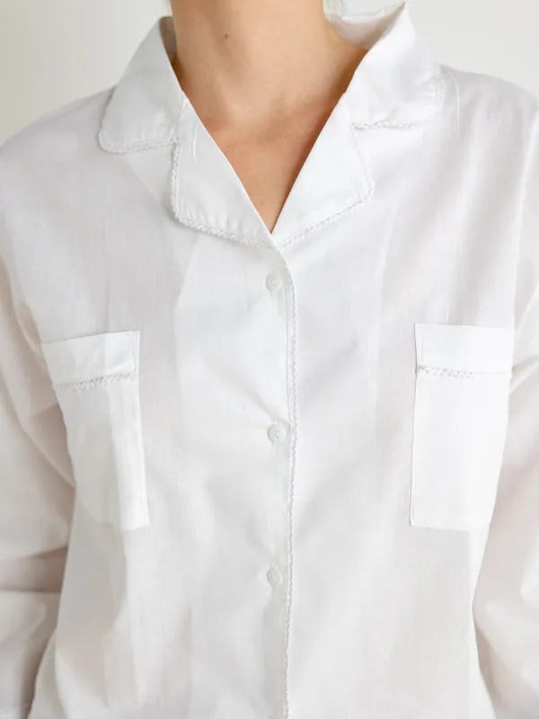 Christine White Cotton Pajamas