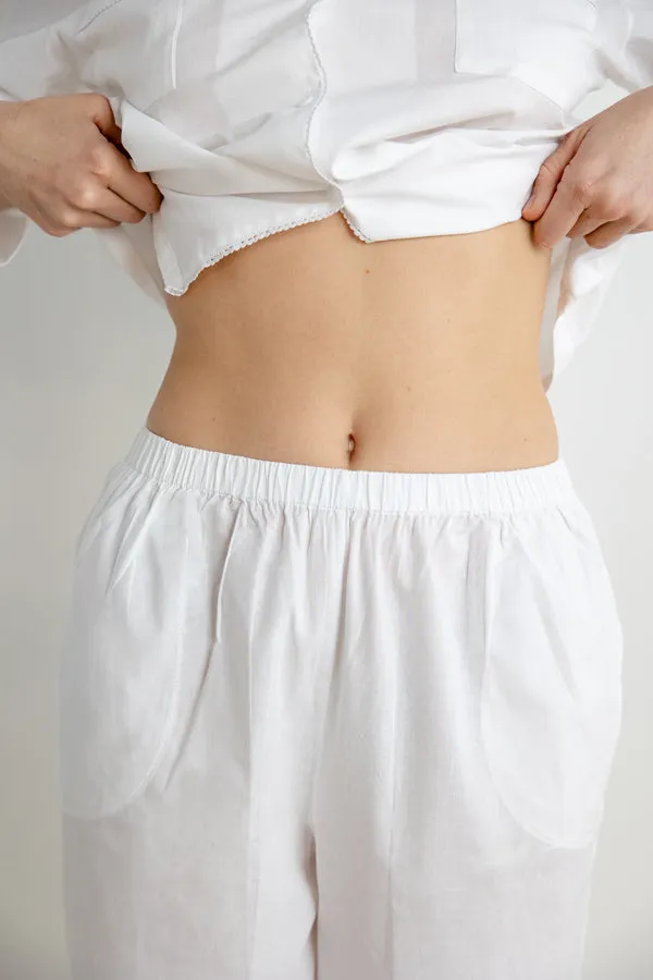 Christine White Cotton Pajamas
