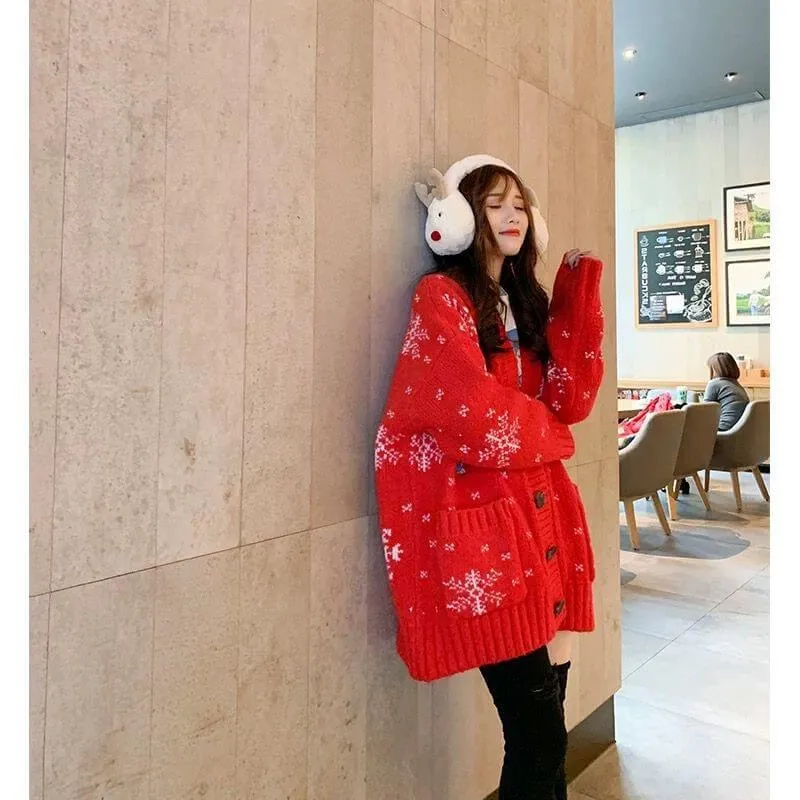 Christmas Reindeer Chunky Cardigan Sweater?