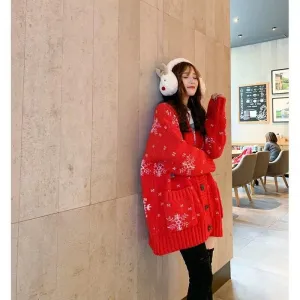 Christmas Reindeer Chunky Cardigan Sweater?