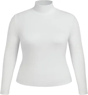 CIDER Women's Plus Size Mock Turtleneck Tops Long Sleeve Slim Fit Curve Fall Essentials T Shirts
