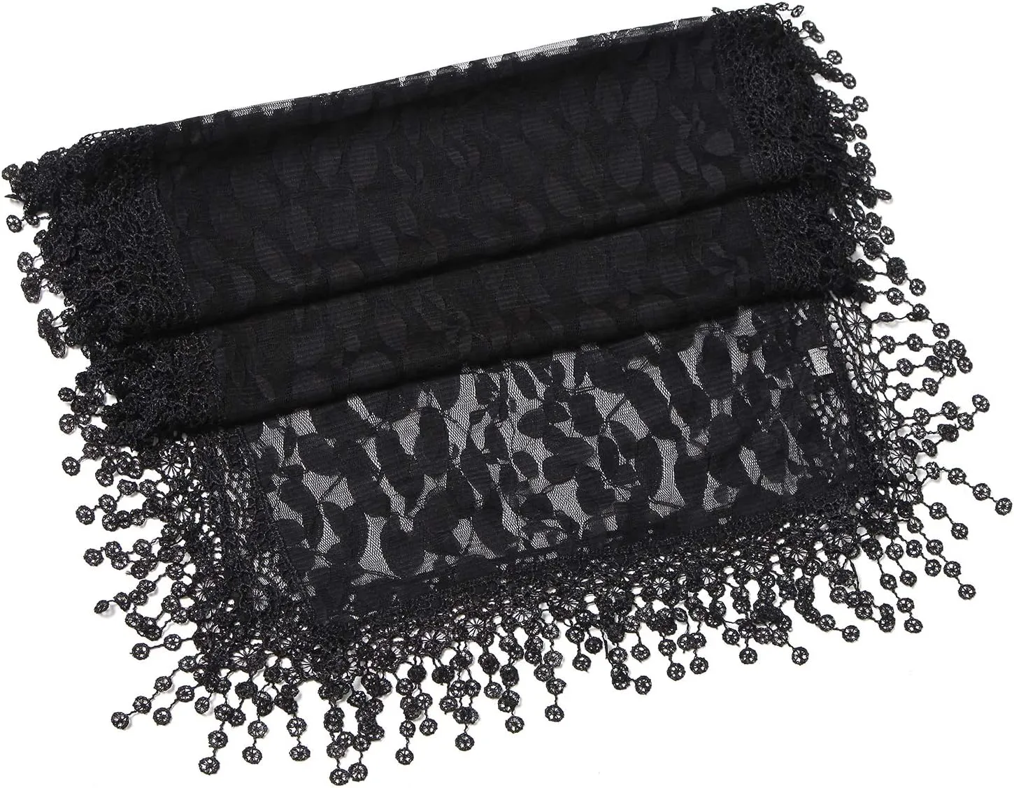 Cindy and Wendy Lightweight Soft Leaf Lace Fringes Scarf shawl for Women