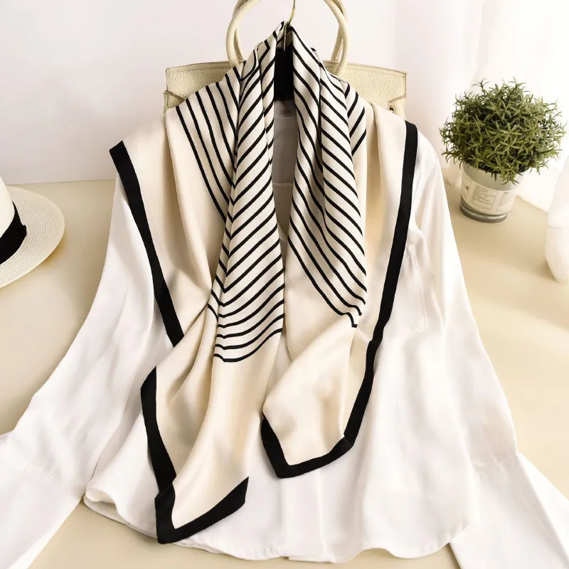 Colorful Deluxe Tropical Print Silk Neck Scarfs