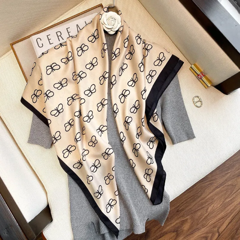Colorful Deluxe Tropical Print Silk Neck Scarfs