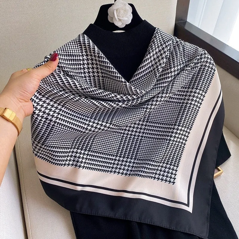Colorful Deluxe Tropical Print Silk Neck Scarfs