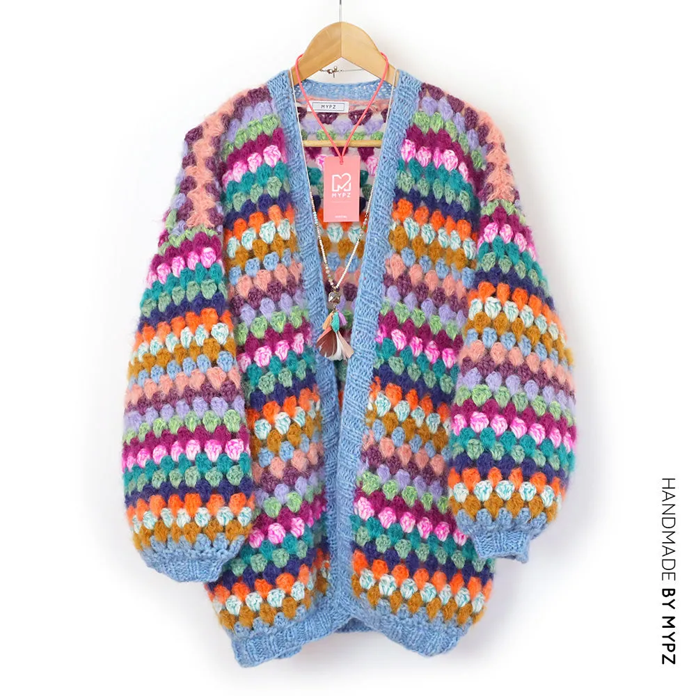 Crochet pattern - MYPZ Mohair Granny stripes cardigan Belly (ENG-NL)
