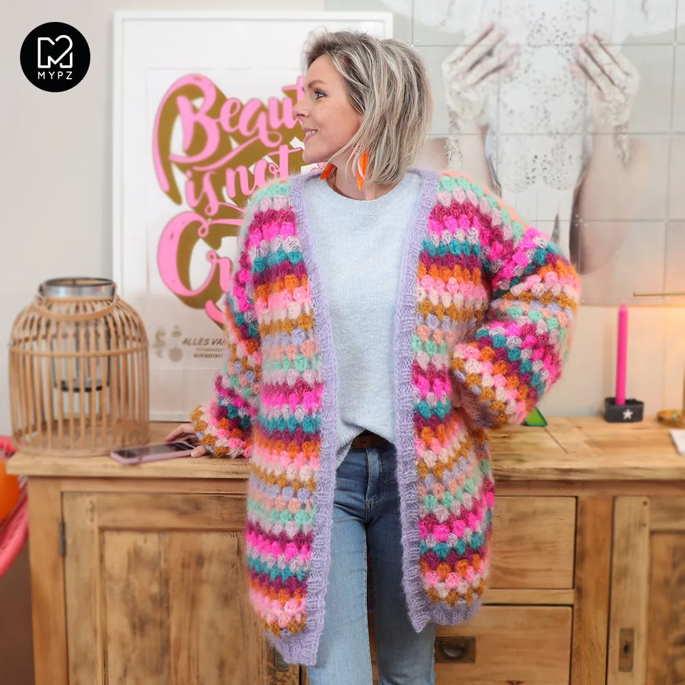 Crochet pattern - MYPZ Mohair Granny stripes cardigan Spirit (ENG-NL)