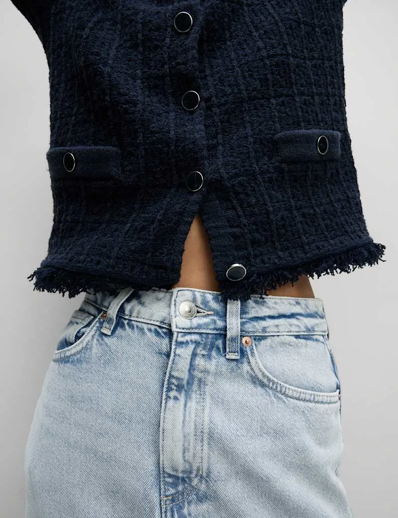 Denim Maxi A-Line Skirt