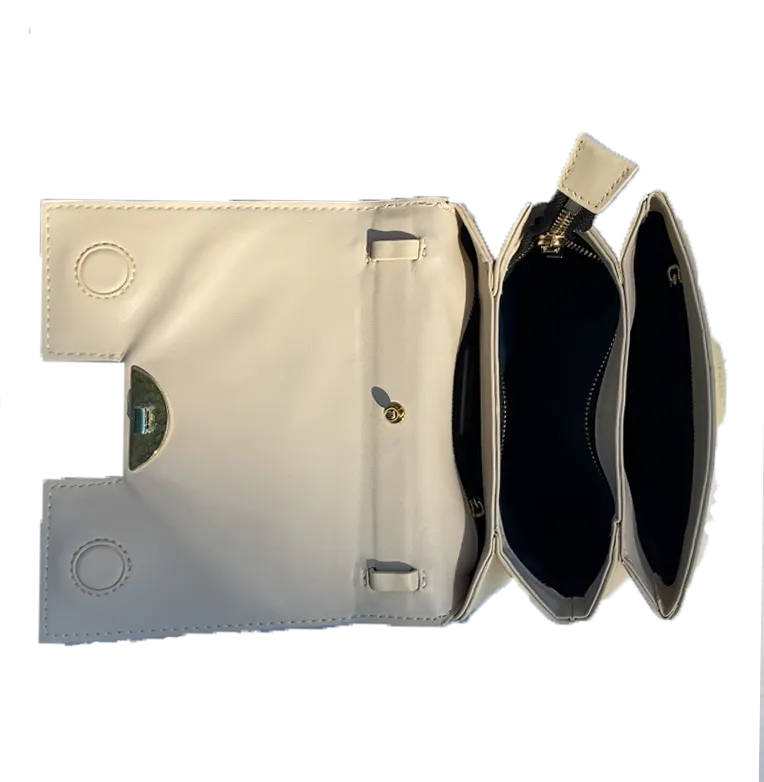 Elizabeth Off White Leather Saddle Bag