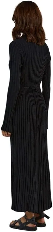 Fall Knit Dresses for Women 2024 Elegant Ribbed Pleated Bodycon Sweater Dress Casual Loose Maternity Dress