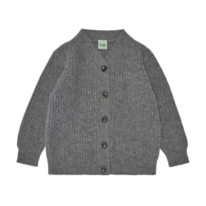 Fub Lambswool Cardigan - Charcoal Melange - 90cm, 100cm, 110cm