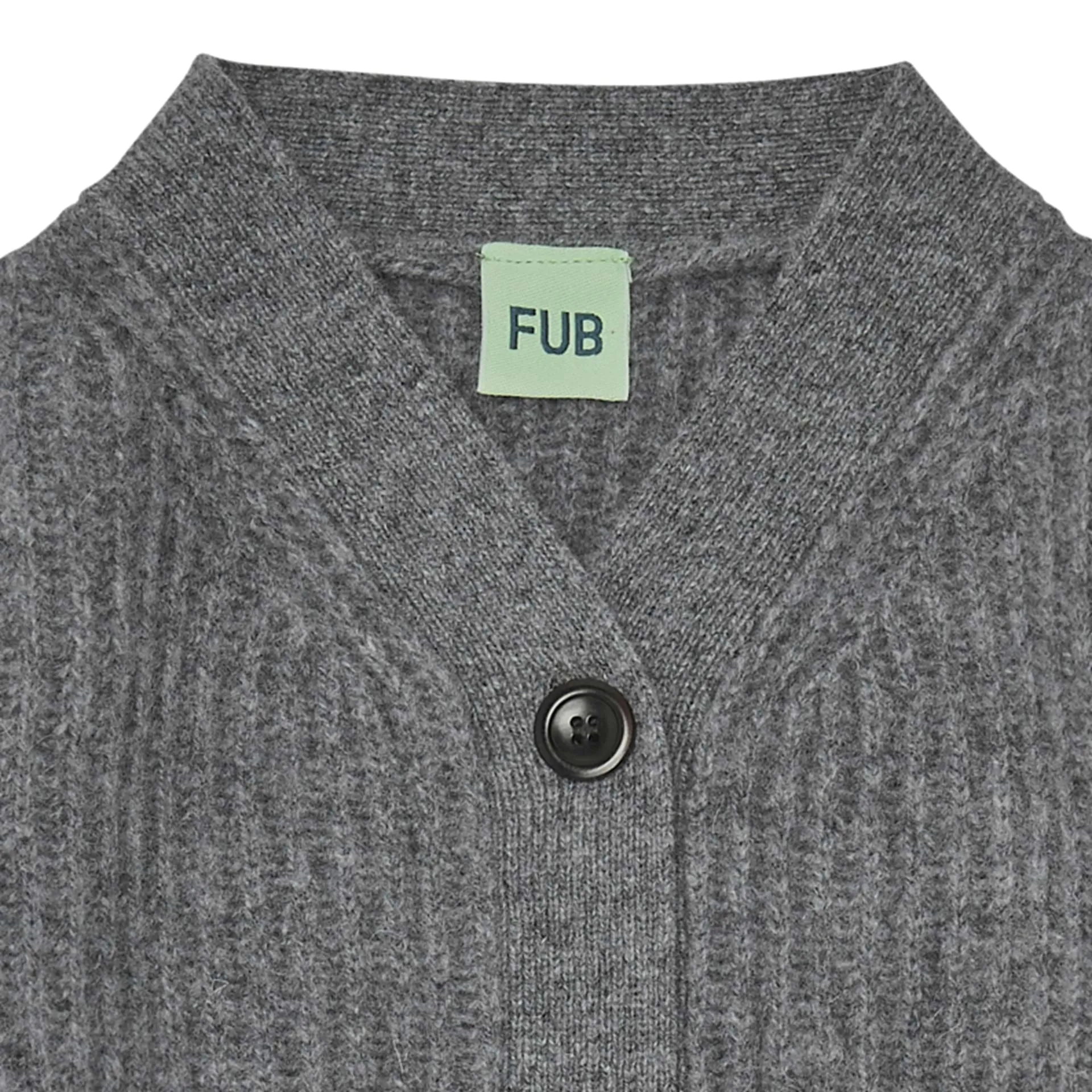 Fub Lambswool Cardigan - Charcoal Melange - 90cm, 100cm, 110cm