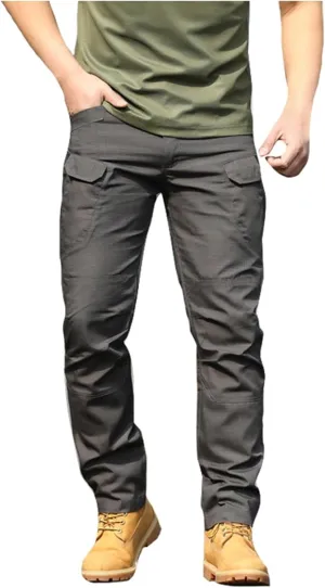 Fxbar Men's Stretch Tactical Pants Breathable Ripstop Cargo Pants Outdoor Lightweight EDC Work Hiking Pants for Men