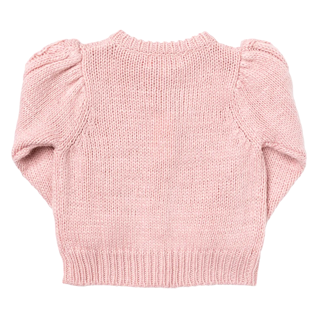 Girls Cable Constance Sweater- Dusty Rose