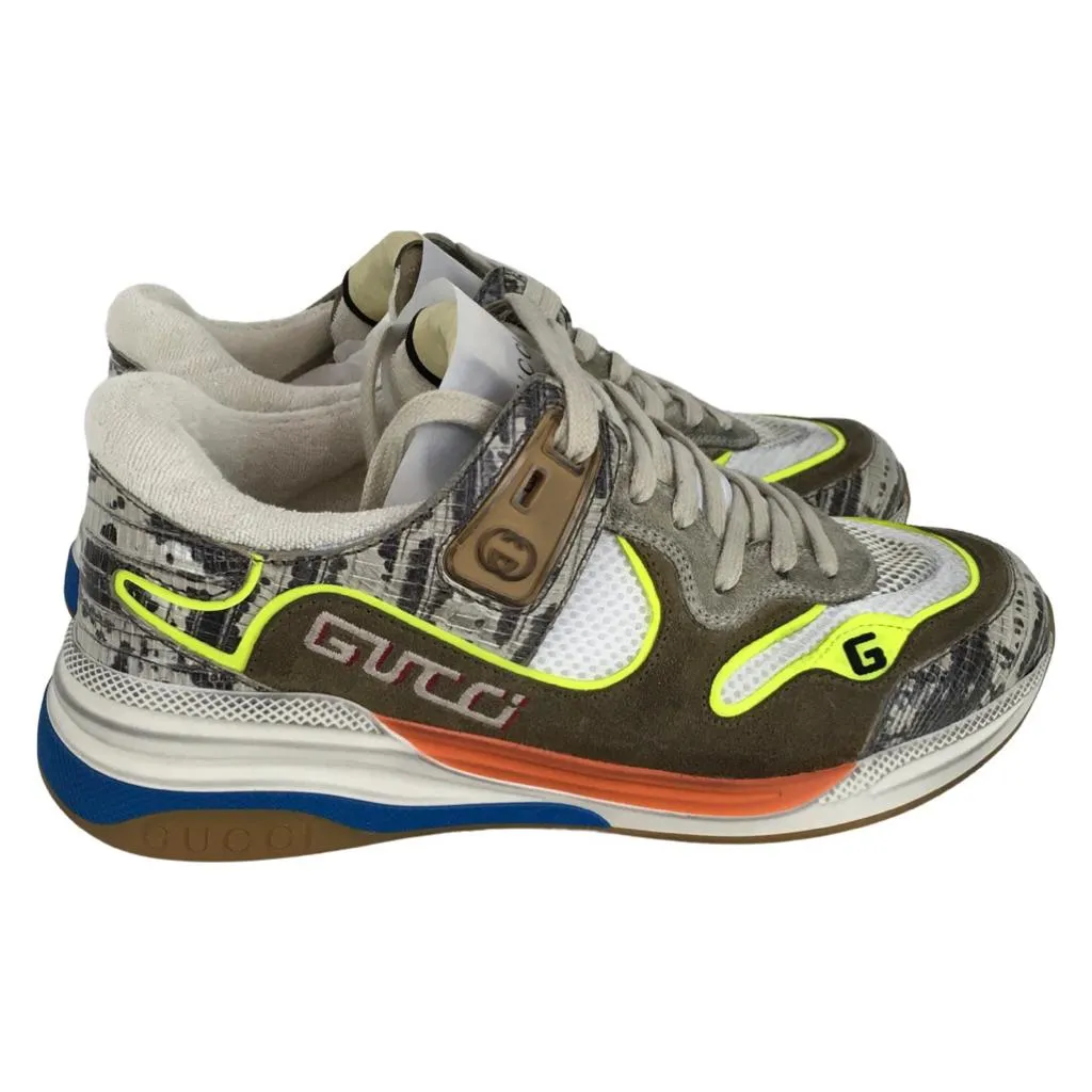 Gucci Women's Ultrapace Leather Sneaker Rock Tejus Sz 39 & 36.5 Multicolor