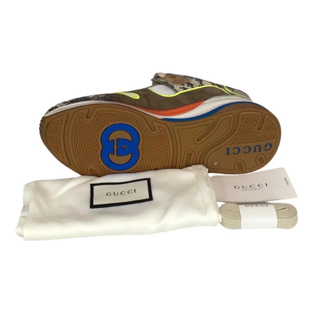 Gucci Women's Ultrapace Leather Sneaker Rock Tejus Sz 39 & 36.5 Multicolor