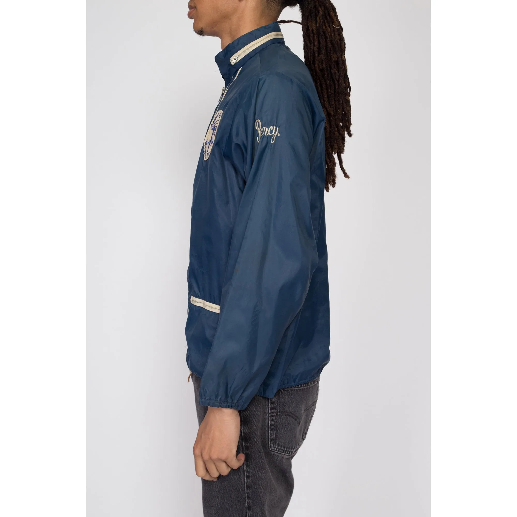Medium 70s Power Line Safety Award Windbreaker