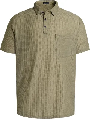 Men's Casual Short Sleeve Bubble Jacquard Polo Shirt Solid Collared T-Shirt Golf Polo Shirts with Pocket