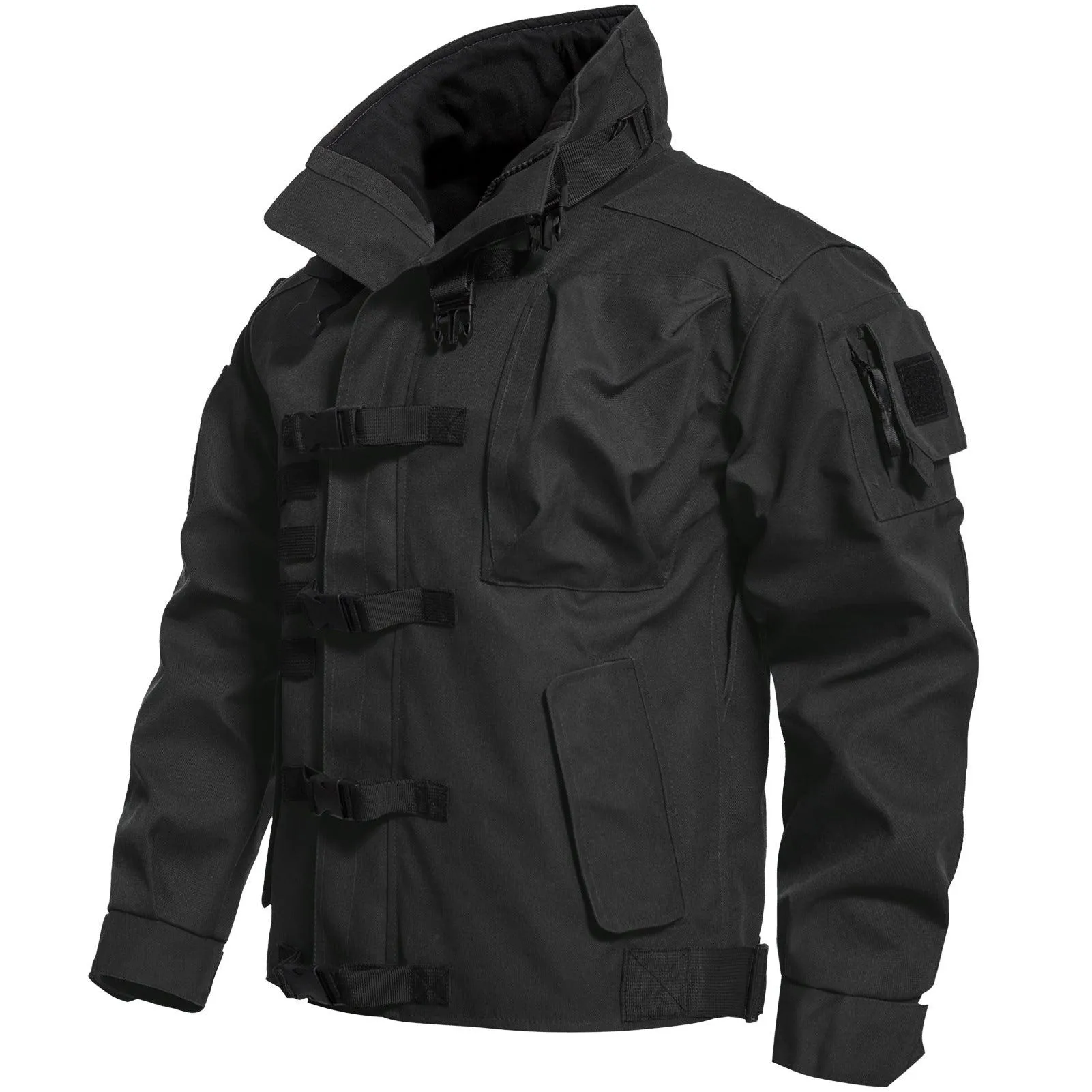 Men's Tactical Cargo Jackets Casual Multi-pocket Wear-resistant Motorcycle Coats