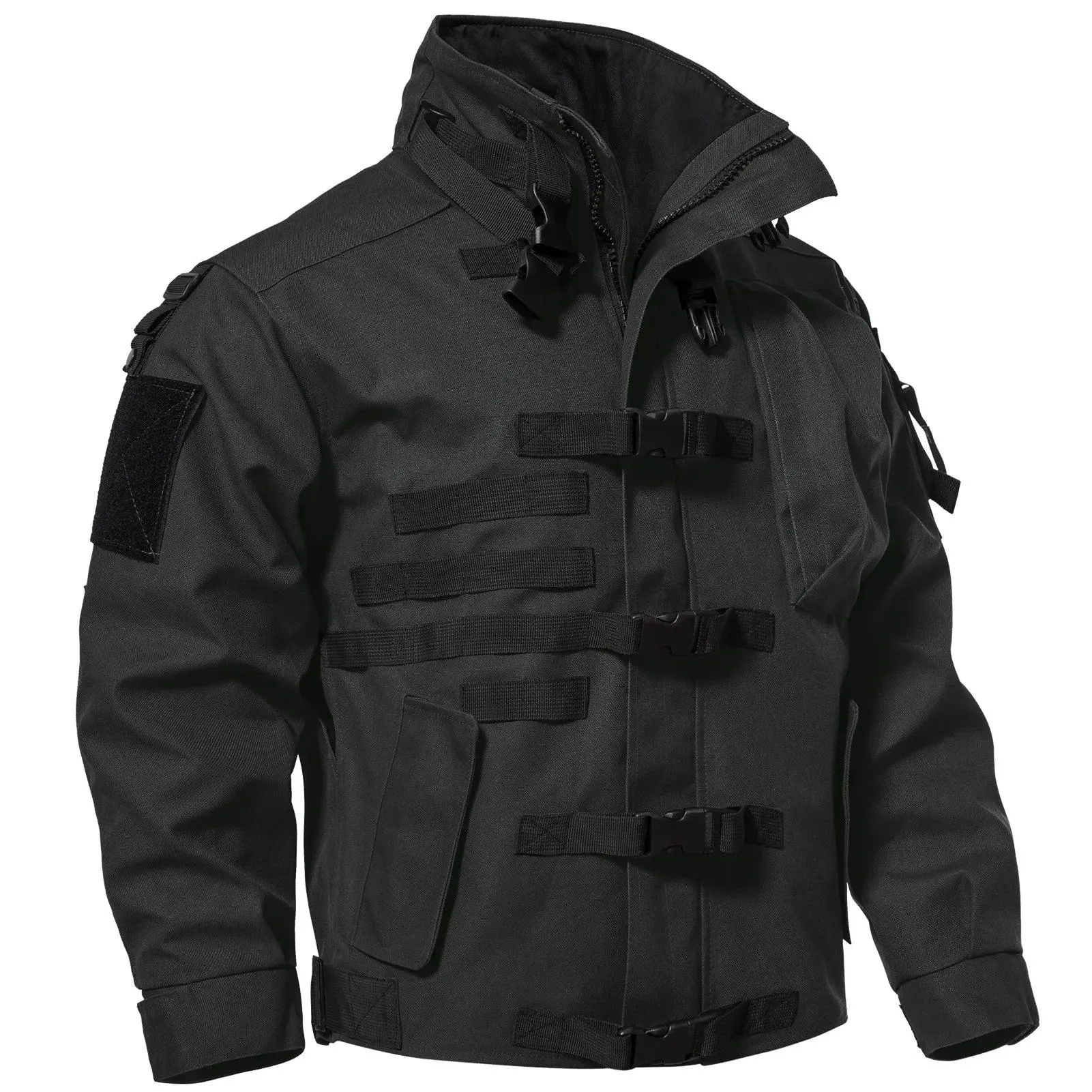 Men's Tactical Cargo Jackets Casual Multi-pocket Wear-resistant Motorcycle Coats