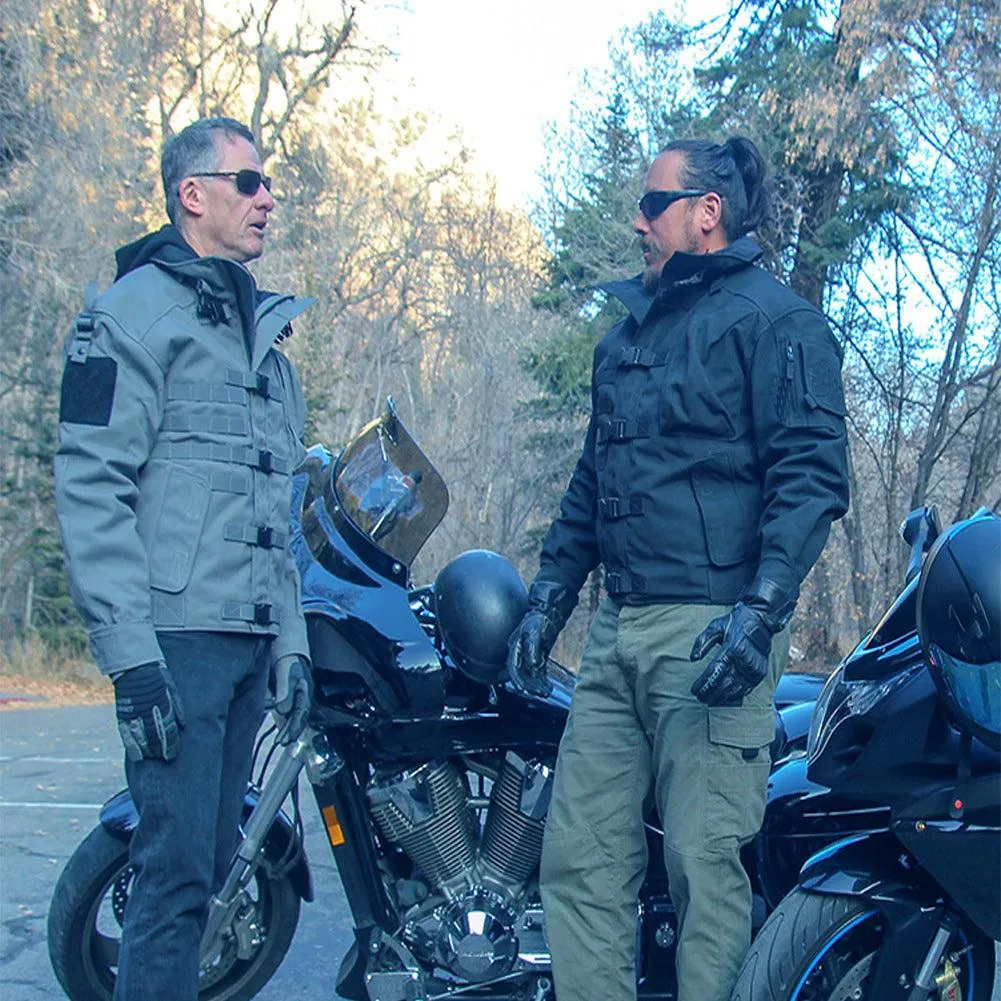 Men's Tactical Cargo Jackets Casual Multi-pocket Wear-resistant Motorcycle Coats