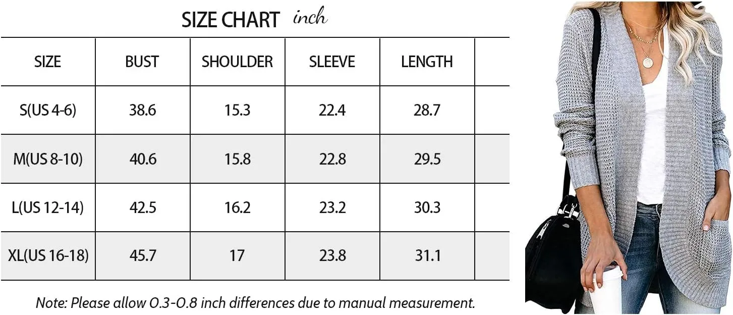 MEROKEETY Womens Long Sleeve Open Front Cardigans Chunky Knit Draped Sweaters Outwear