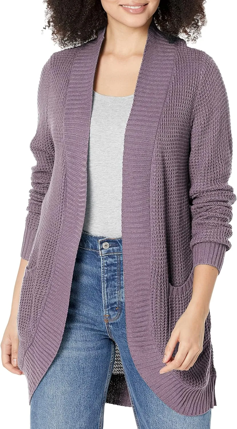 MEROKEETY Womens Long Sleeve Open Front Cardigans Chunky Knit Draped Sweaters Outwear