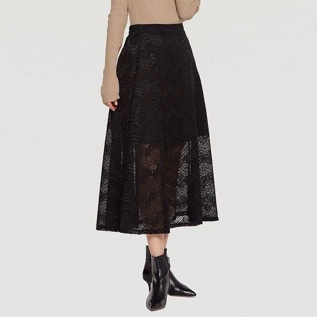 Mid Calf A Line Waist Autumn Winter skirt