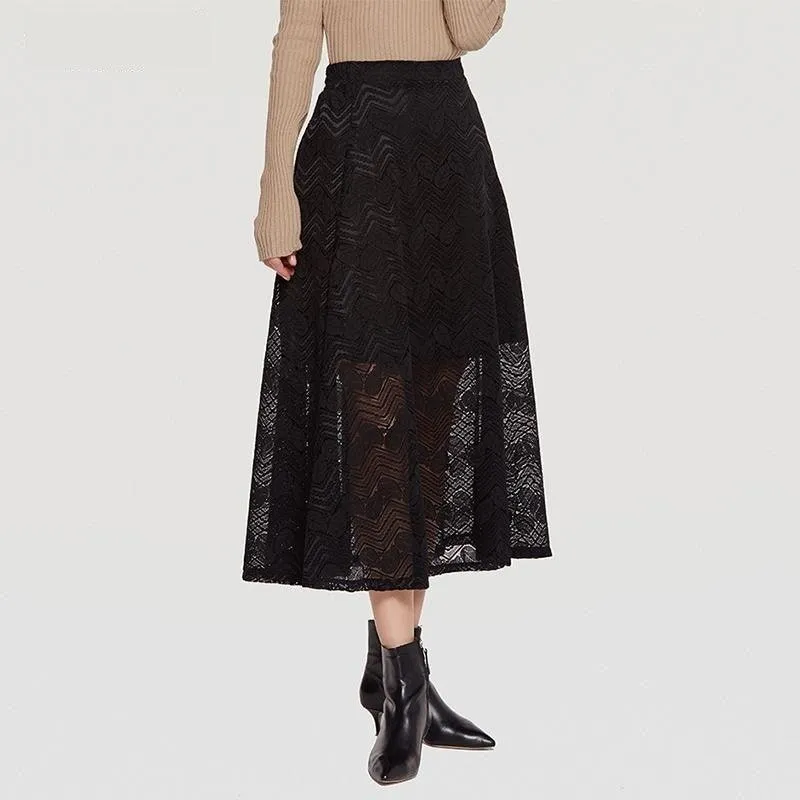Mid Calf A Line Waist Autumn Winter skirt