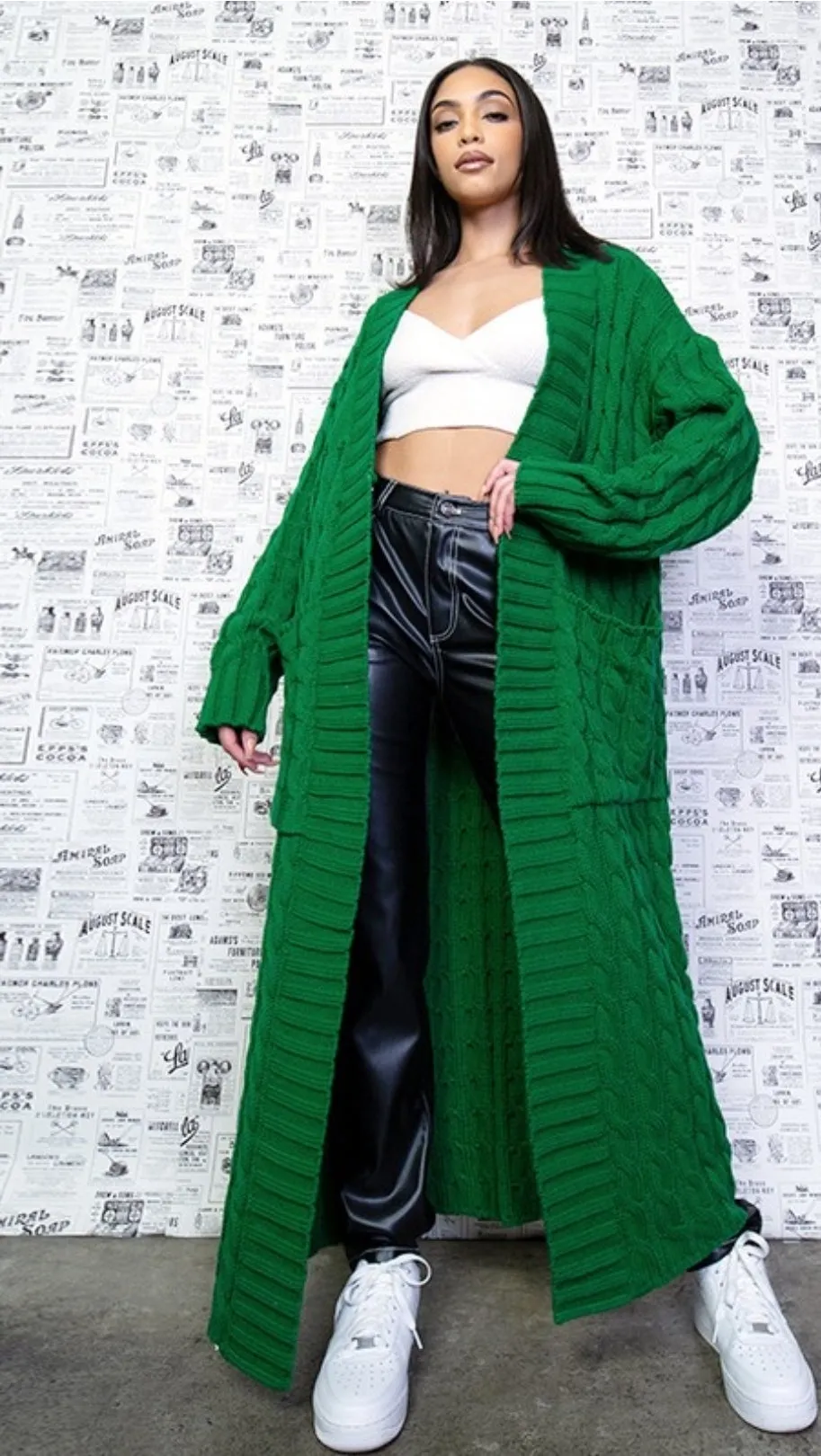 My long knitted sweater cardigan