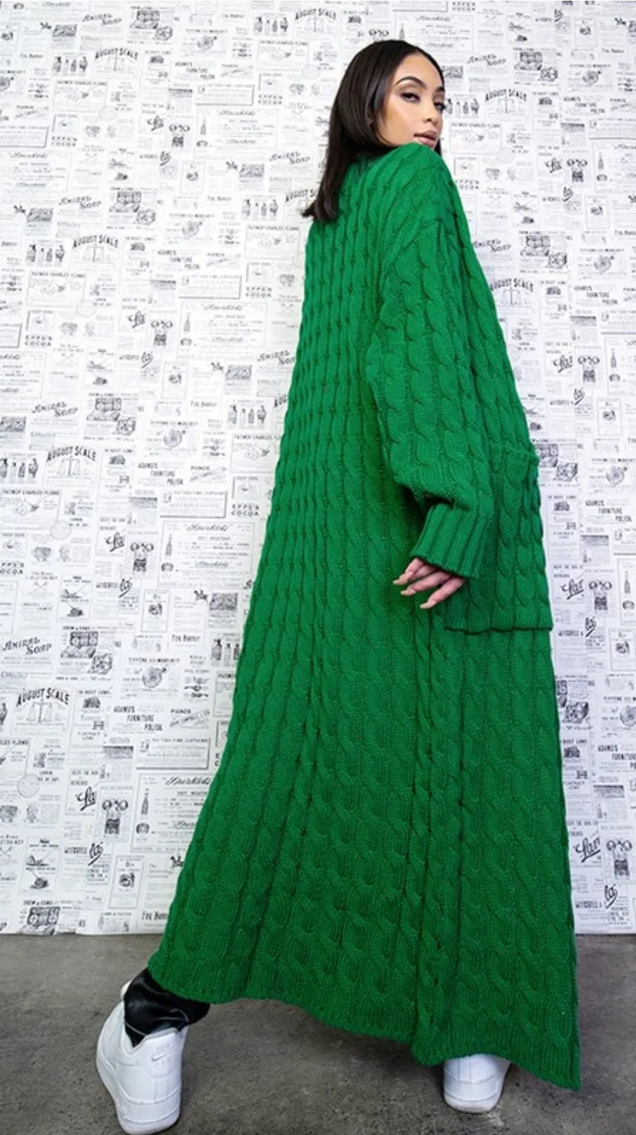 My long knitted sweater cardigan