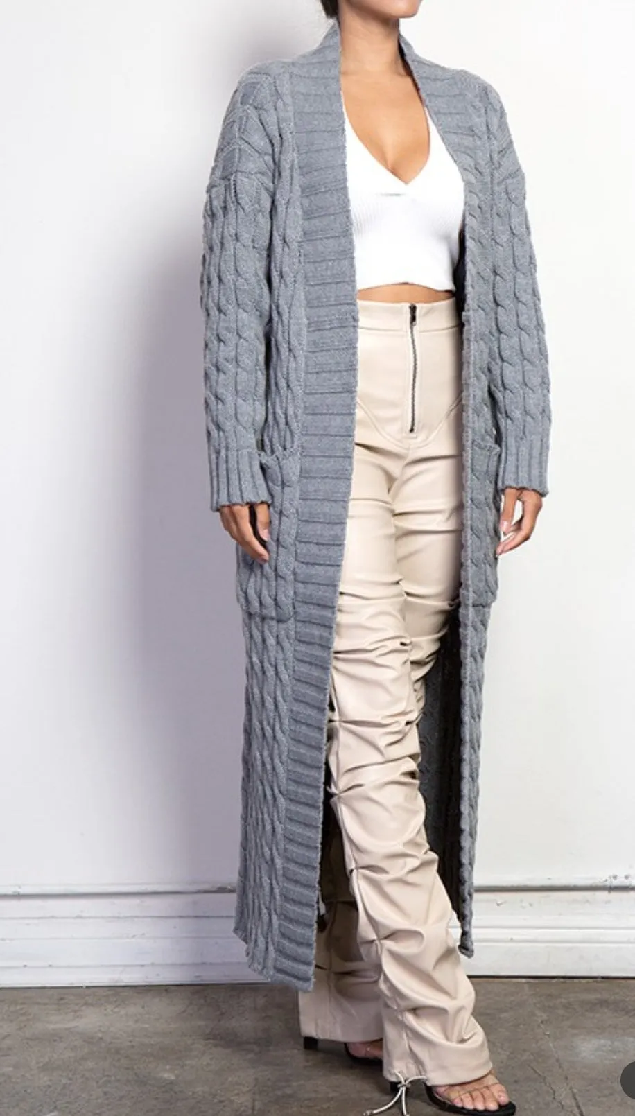 My long knitted sweater cardigan