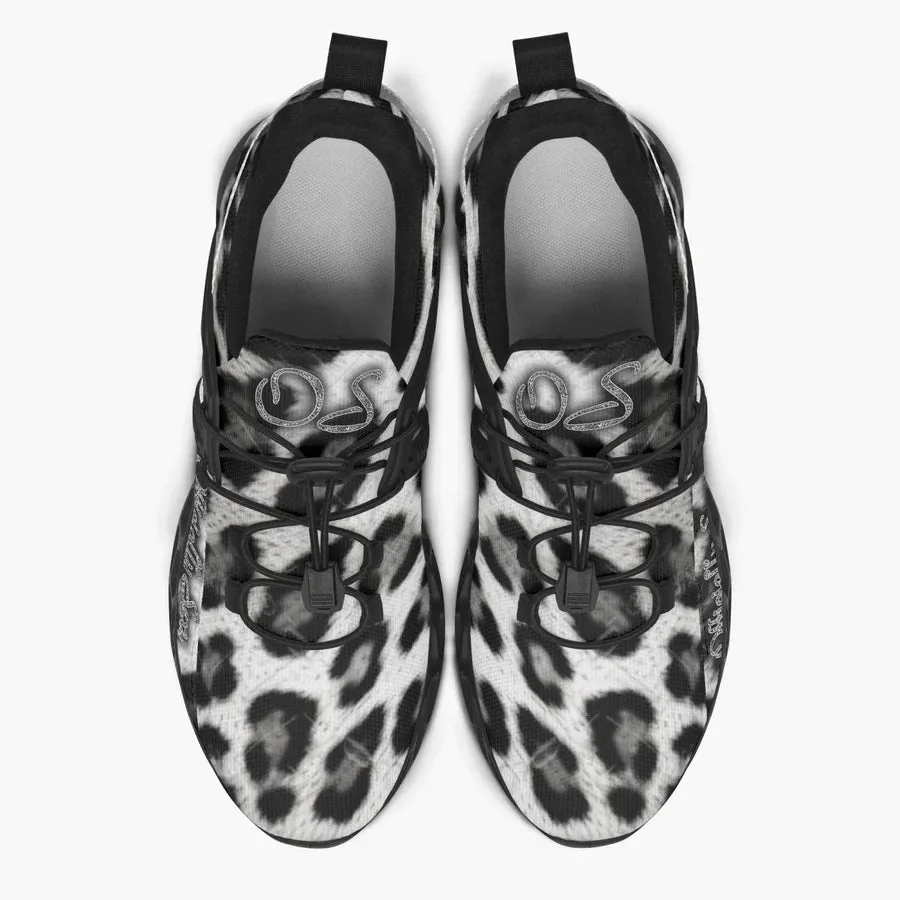 Officially Sexy Snow Leopard Collection Large Print Mesh Running Shoes
