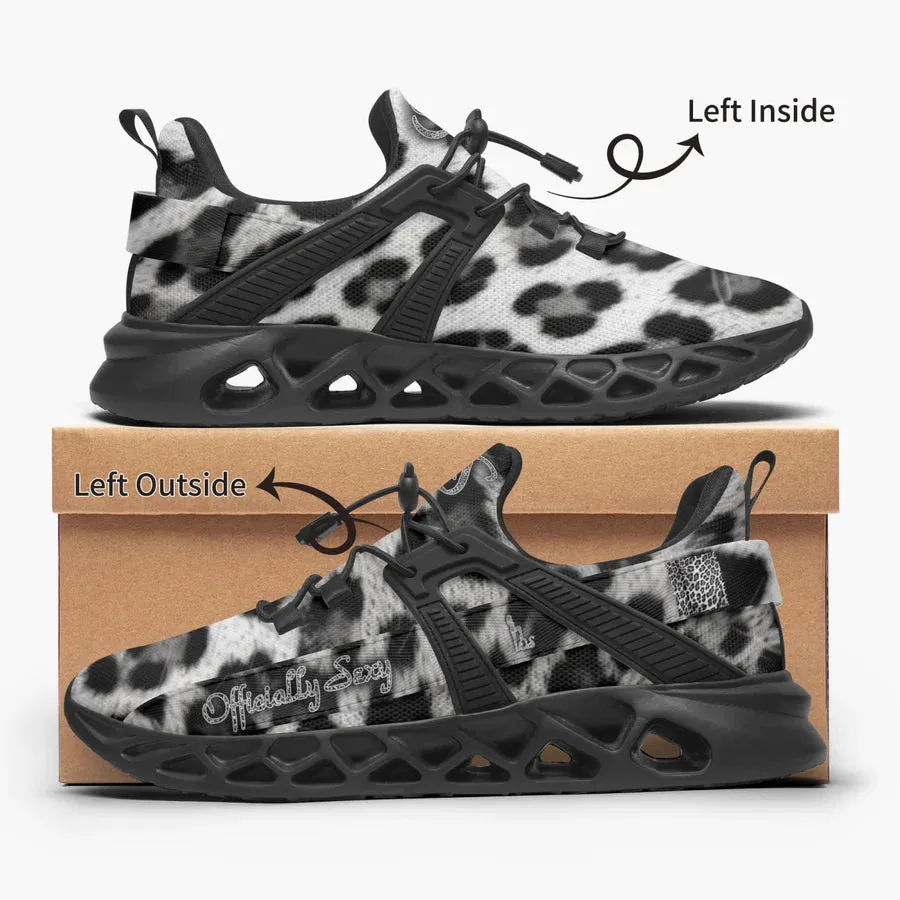 Officially Sexy Snow Leopard Collection Large Print Mesh Running Shoes