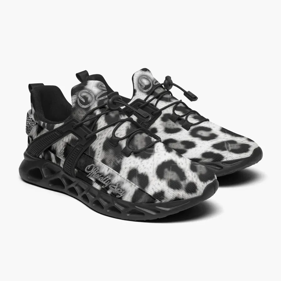 Officially Sexy Snow Leopard Collection Large Print Mesh Running Shoes