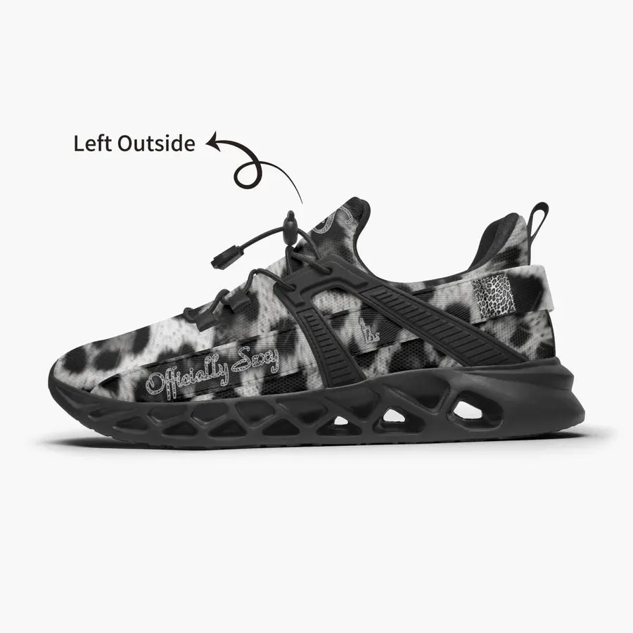 Officially Sexy Snow Leopard Collection Large Print Mesh Running Shoes