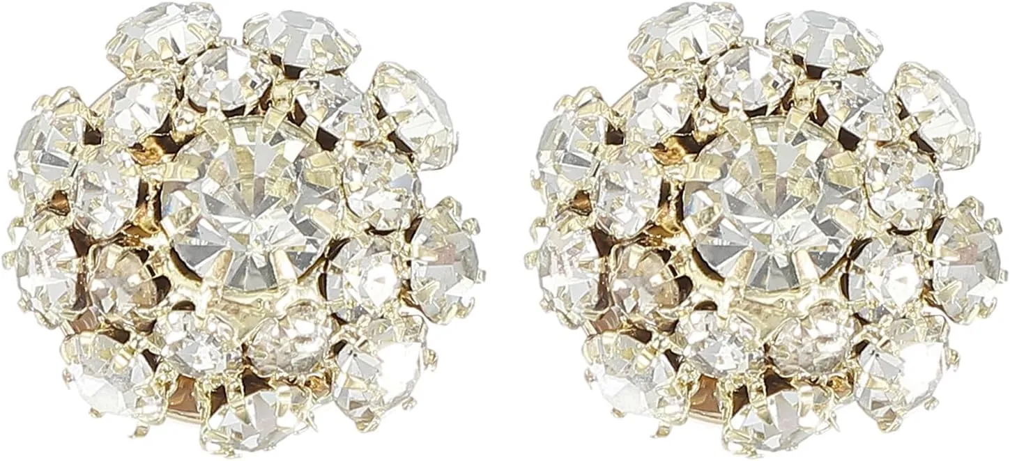 PATIKIL Button Covers for Women, 2 Pcs Rhinestone Button Cover Crystal Cuff Links Cufflinks for Men Shirts Blouses Sleeve Dress Tuxedo Business, Gold