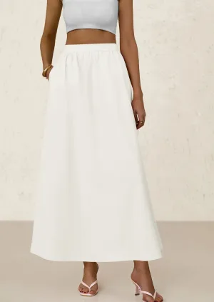 Ruffle High Waisted Casual Long Flowy Maxi Skirts with Pockets