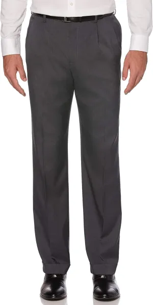 Savane Men's Pleated Stretch Crosshatch Dress Pant