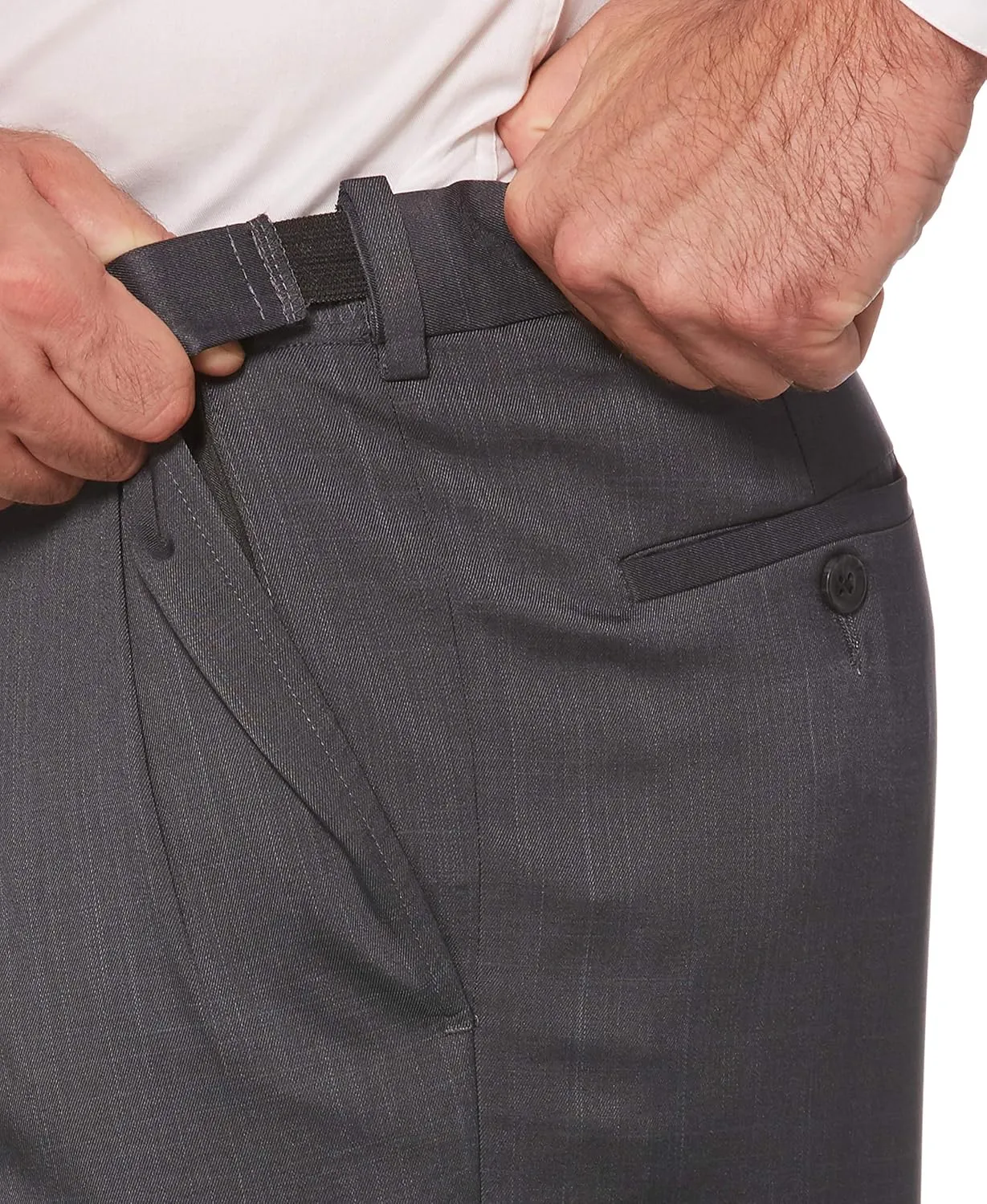 Savane Men's Pleated Stretch Crosshatch Dress Pant